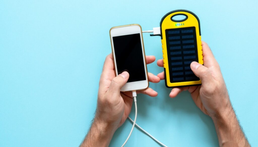 Solar-powered phone charger