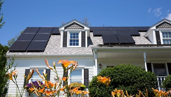 House with Solar Panels