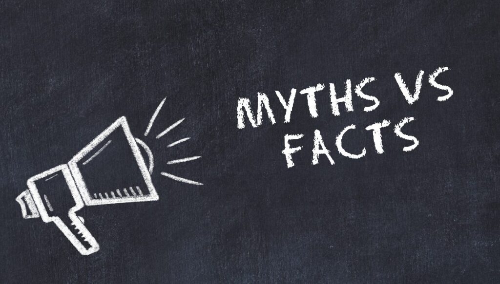 Renewable energy myths vs. facts graphic