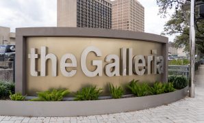 Houston, Texas, USA - March 4, 2022: Closeup of theGalleria sign in Houston, Texas, USA. The Galleria is an upscale mixed-use urban development and shopping mall.