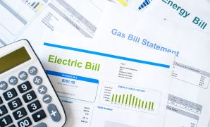 Home electricity expenses and bill statement document