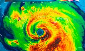 A weather radar of a hurricane