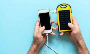 Solar-powered phone charger